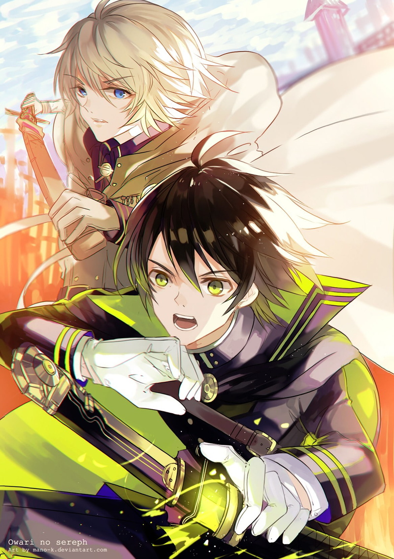 Owari No Seraph, hair, leisure activity, two people, arts culture and entertainment, people, women, adult, amusement park ride, emotion, togetherness, Hyakuya Yuuichirou