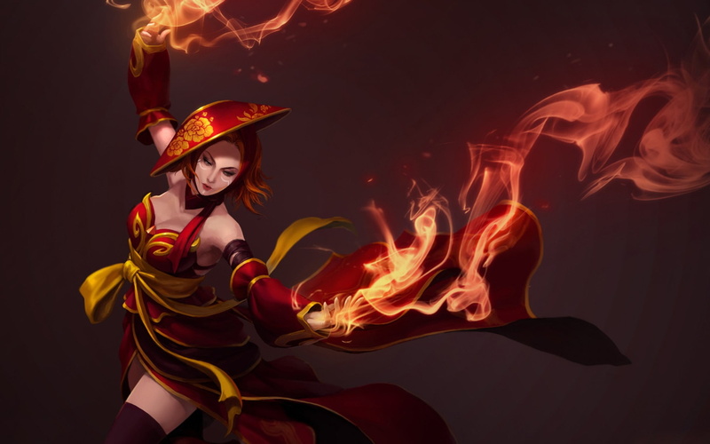 lina, costume, dota, red, beauty, inverse, hero, 1080P, hd, art, slayer