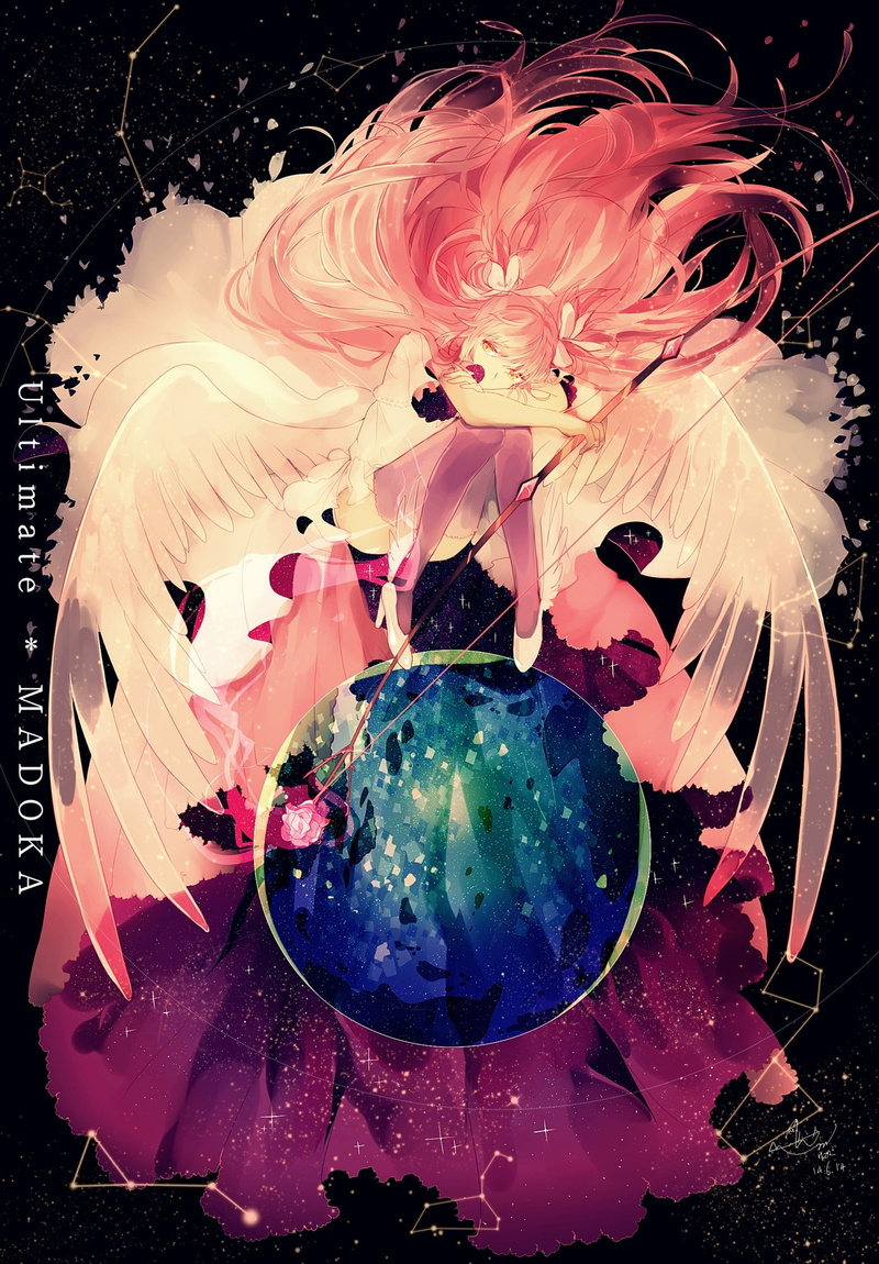 no people, mask, creativity, red, multi colored, event, still life, high angle view, animal, wings, anime, close-up, mask - disguise, Mahou Shoujo Madoka Magica