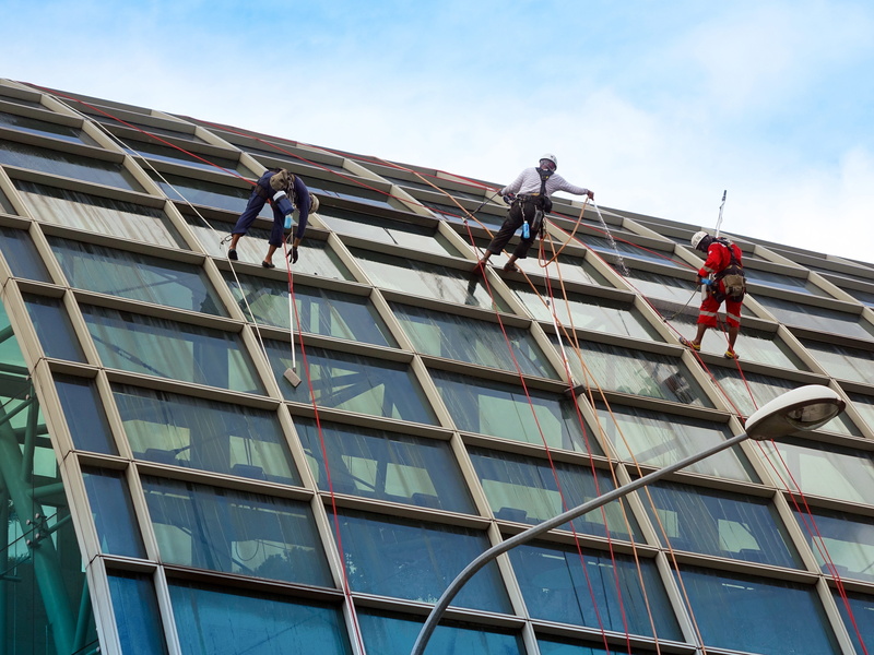 Rope, manual worker, strength, gloves, cleaning, Security, descender, Rappelling, helmet, people, teamwork, industry, brush, occupation, glass, risk, construction site