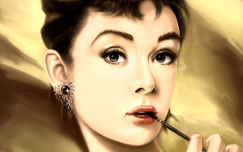 hepburn, portrait, audrey hepburn, audrey, 1080P, actress, painting