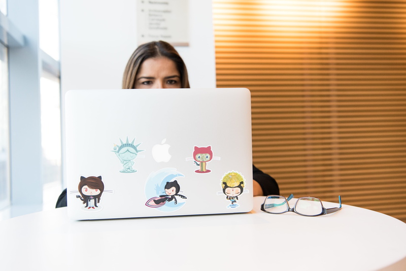 developer, programming, front view, stickers, 5K, leisure, headshot, mid adult, illustration, development, programmer, woman, portrait, Github, eyewear