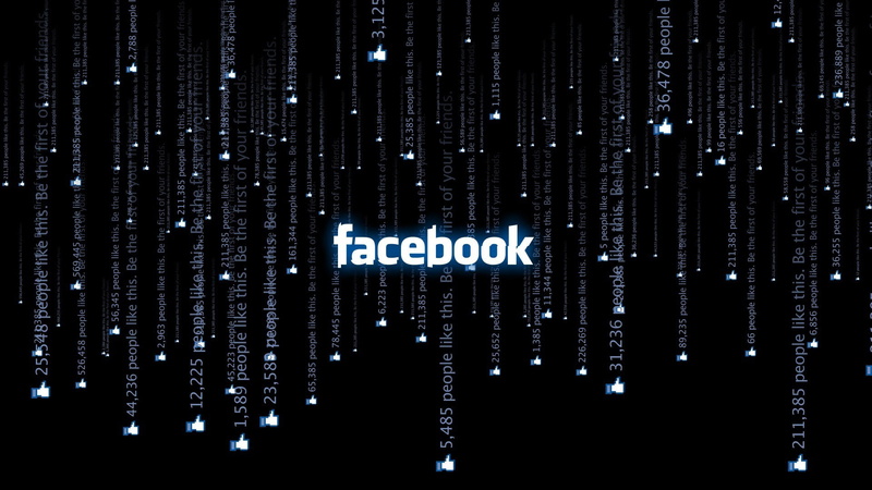 futuristic, people, blue, hd, 1080P, matrix, rain, facebook, logo, likes, social