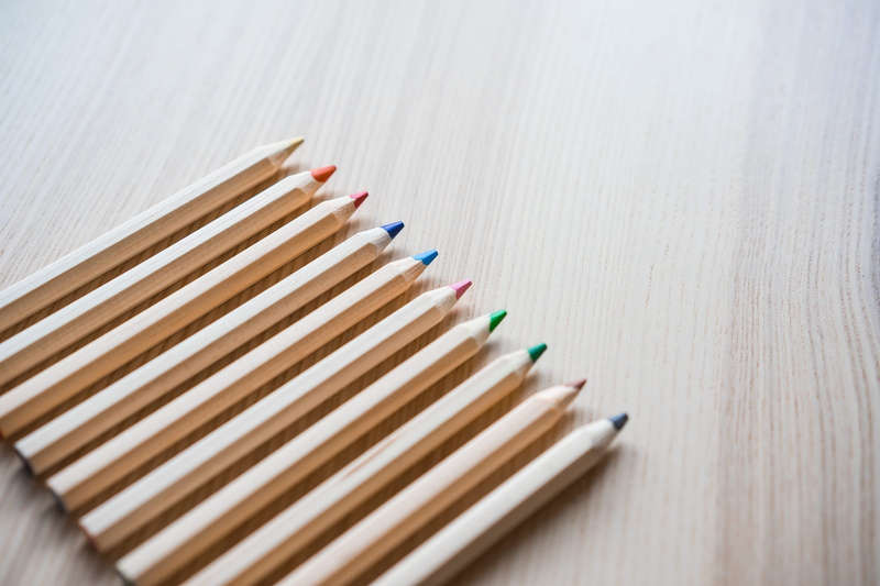 wooden, variation, art and craft equipment, order, high angle view, 4K, colors, art and craft, large group of objects, desk, no people, colorful, colored