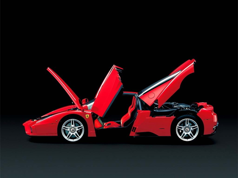 480P, convertible, red, black background, red cars, airplane, luxury, indoors, chrome, Ferrari, sports race, sports car, car, sport, Enzo Ferrari, retro styled