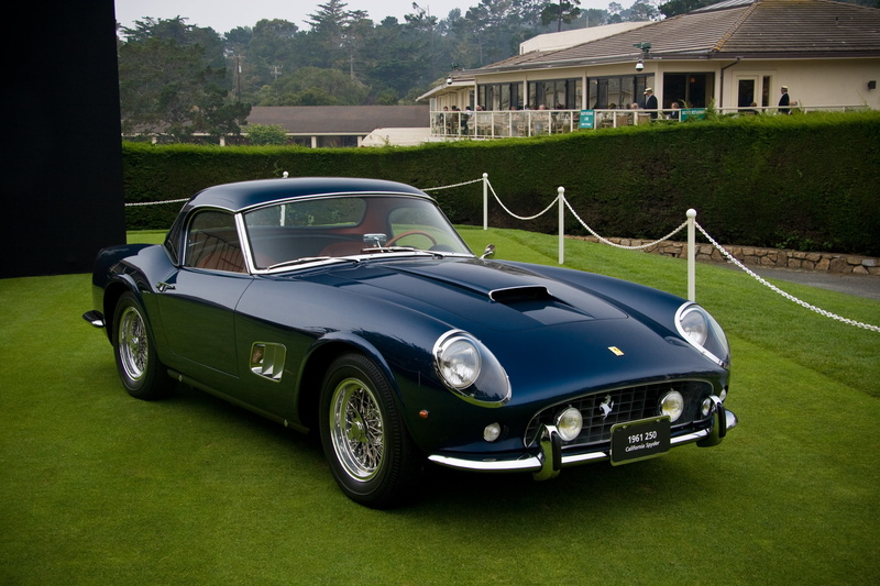 day, 4K, architecture, no people, Classic Ferrari, silver colored, classic car, grass, vintage car, coupe, land vehicle, luxury, retro styled, 250 California