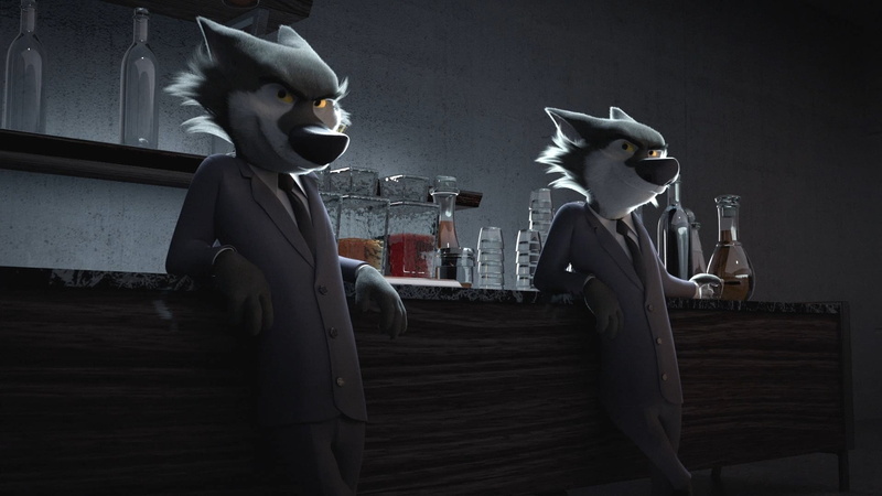 Anthro, unrecognizable person, representation, male likeness, two, obscured face, costume, art and craft, 1080P, suits, fox, screengrab, bizarre, human representation
