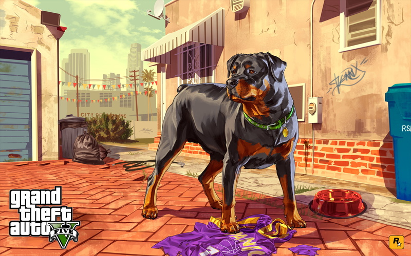 Chop (Grand Theft Auto), Grand Theft Auto, Grand Theft Auto V, 2K, Dog, Rottweiler