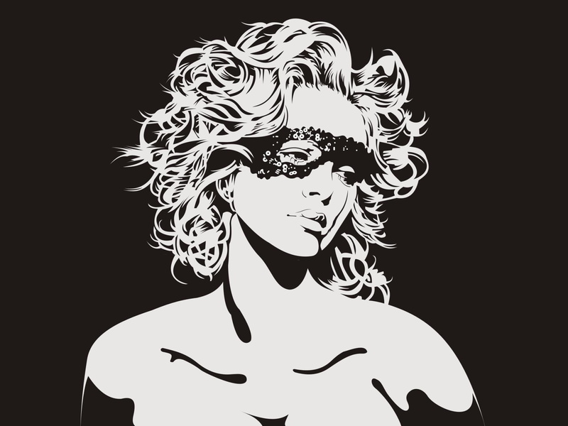 mask, girl, sad, graphic, 1080P, vector, face