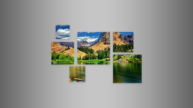 three, beauty in nature, outdoors, sky, tranquility, architecture, polyscape, 2K, panel, abstract, trees, lake, tree, scenics - nature, day, reflection