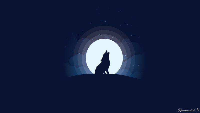 1080P, Artistic, Night, Wolf, Howling, Moon, Animal