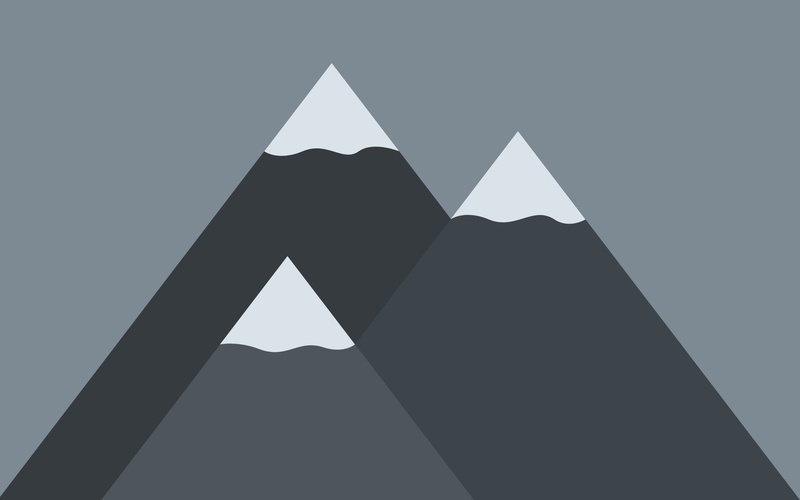 geometric shape, low angle view, 2K, mountains, gray, pyramid, no people, outdoors, silhouette, minimalism, artwork, shape, architecture, copy space, black color