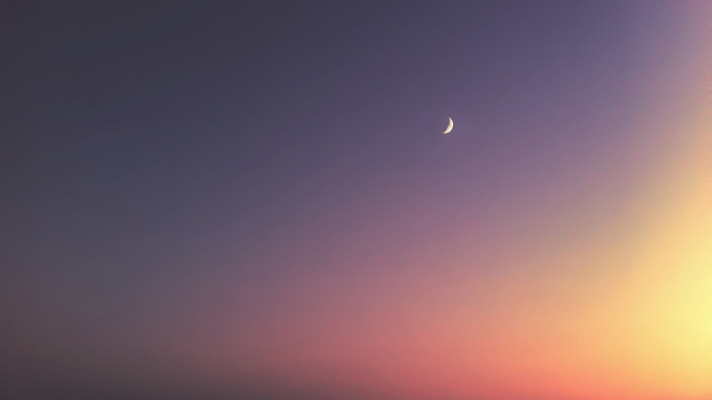 1080P, tranquility, Moon, planetary moon, eclipse, space, low angle view, scenics - nature, astrology, beauty in nature, nature, crescent, half moon, night