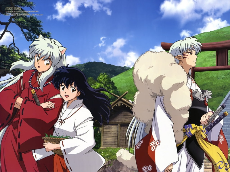 Sesshomaru, Kagome, 480P, hd, half, inu, anime, Inuyasha, Inu Yasha, art, brothers, yasha