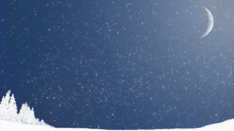  sky, snow, beauty in nature, cold temperature, winter, tranquility, infinity, star - space, night, snowing, Moon, space, blue, starry, digital composite