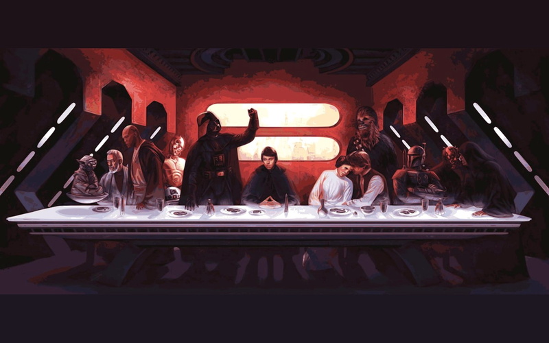 architecture, 1080P, spirituality, The Last Supper, Star Wars, restaurant, Darth Maul, Han Solo, lifestyles, real people, business, group of people, people
