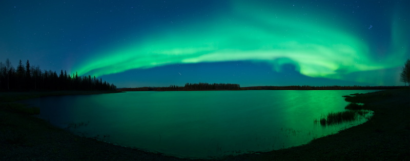 meteor, night, aurora, monitor, alaska, screen, multi, sci, 2K, dual, stars, sky, lake