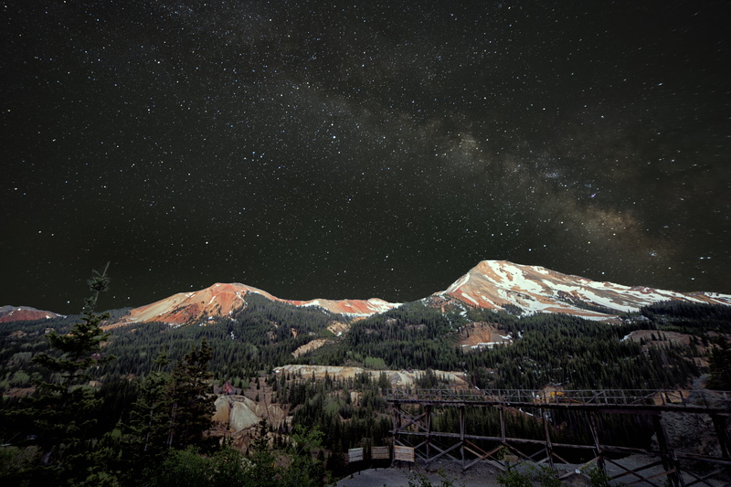 galaxy, Yankee Girl, Elysia, star - Space, green, under stars, Red Mountain, San Juan Mountains, stars, nature, constellation, f/2.8, night sky, Visuals