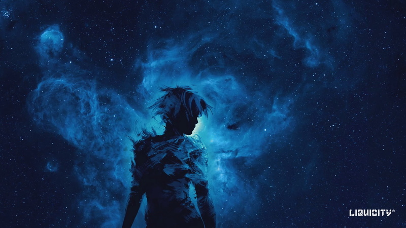 real people, nature, men, standing, sky, space, Liquicity, night, scenics - nature, 1080P, obscured face, blue, colorful, three quarter length