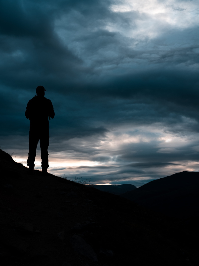 dramatic Sky, chill, freedom, solitude, mountain Peak, one Person, cloudy, cloud, eriknielsen, hike, travel, men, person, sport, adult, hiking, hillside