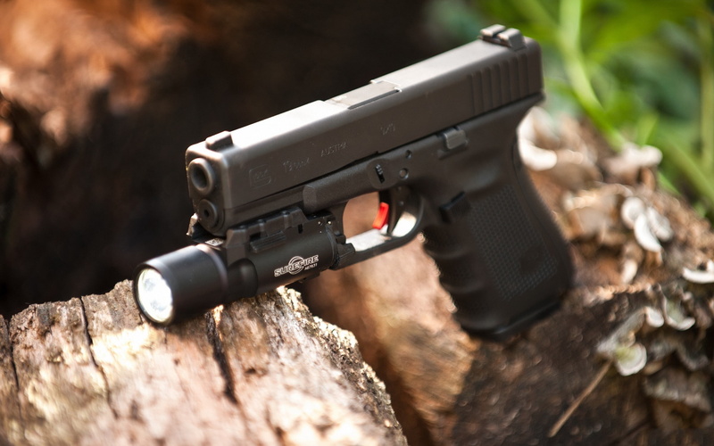 pistol red trigger, red, pistol, flashlight, Glock, trigger, 2K