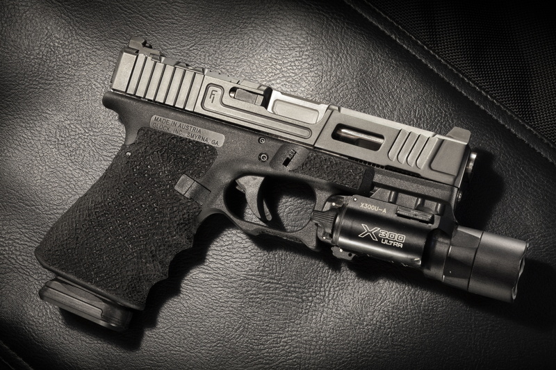 Mark 1, flashlight, Glock 17, background, 5K, gun