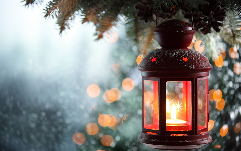 2K, candle, winter, light, lantern, snow