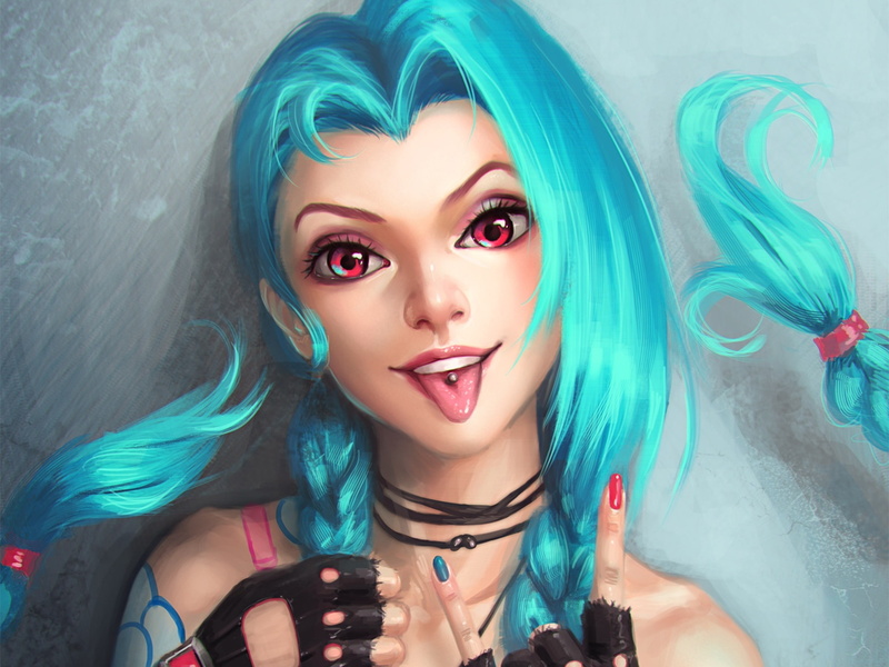 Jinx, League, 1080P, Legends, Hair, Girl, Blue