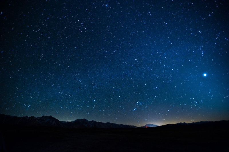 mountain, blue, galaxy, sky, space and astronomy, nature, 4K, space, star, white, tranquility, star - space, astronomy, starry, hills, star field, night
