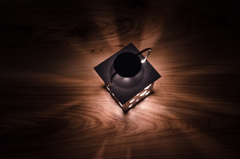 illuminated, coffee, square, night, board, high angle view, refreshment, lantern, evening, wood - material, wood grain, indoors, food and drink, 4K, lamp