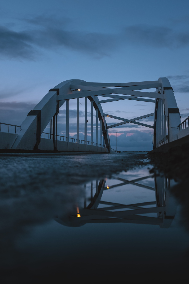outdoors, connection, nature, aircraft, town, cloud - sky, flare, noir, arch bridge, waterfront, 5K, no people, norway, building, cold, nordic, bridge