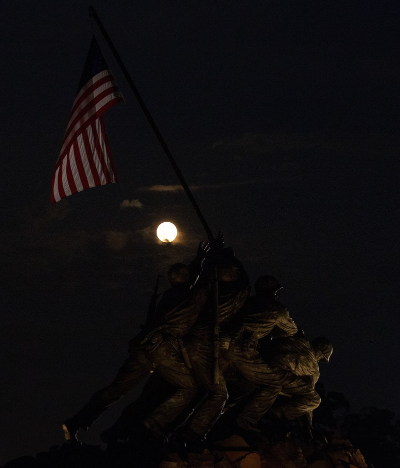 history, war memorial, iwo jima, uSA, sky, emotion, 1080P, architecture, light, the past, government, nature, virginia, remembrance, supermoon, usmc, no people