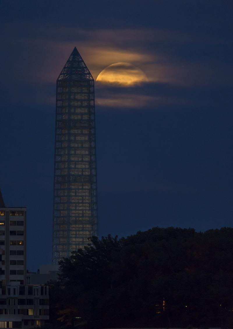 district of columbia, supermoon, building, plant, no people, washington monument, skyscraper, tall - high, night, perigee, dc, outdoors, usa, modern, sunset