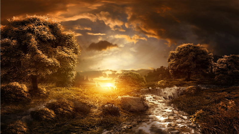 awesome, far, art, hd, amazing, away, Clouds, Bushes, Breathtaking, 1080P, nature, beautiful, country