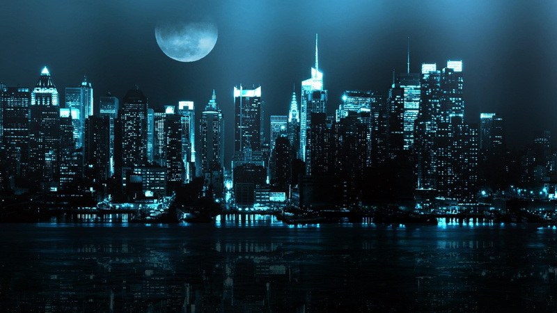 new, hd, nature, buildings, x, water, 2K, york, art, moon, lakes, cities, architecture, city