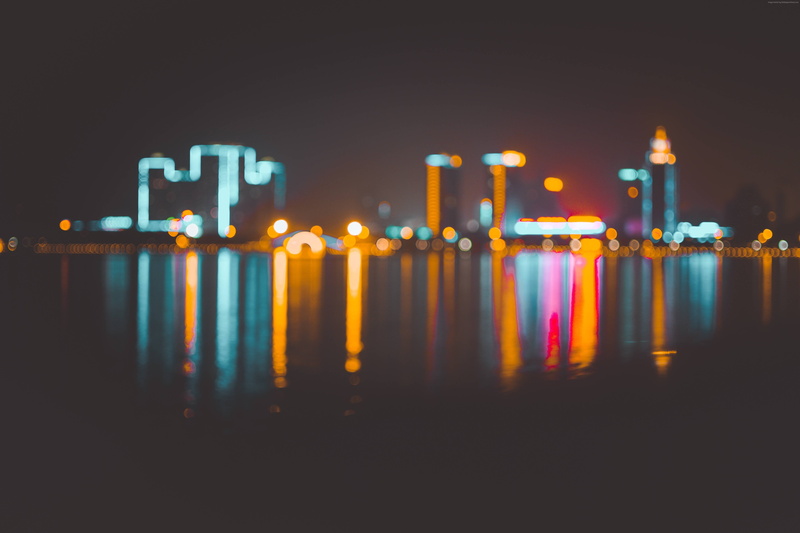 5K, 6K, City, Blur, 4K, Bokeh, Night