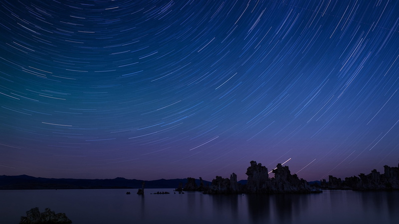 timelapse, night, Others, 1080P, falling stars, ocean
