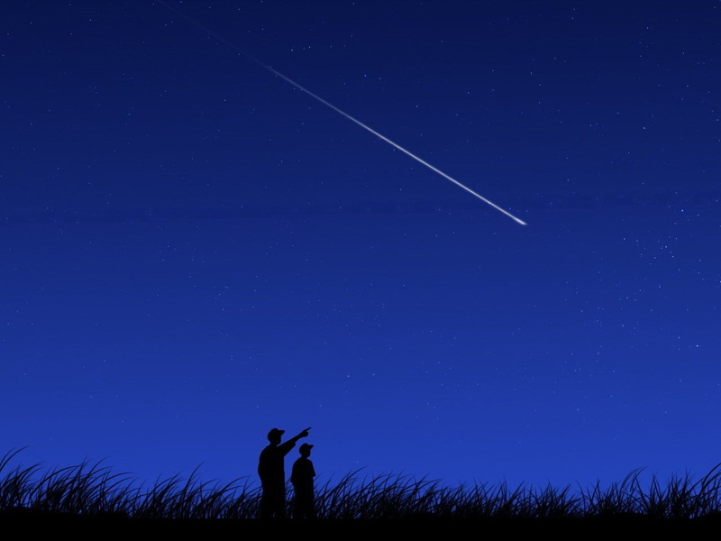 land, silhouette, scenics - nature, field, standing, vector, falling, nature, star, astronomy, people, motion, arms raised, blue, white, galaxy, beauty in nature