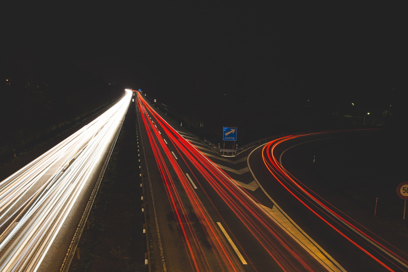 urban Scene, speed, traffic, transport, outdoors, motion, land Vehicle, 2K, red, city, mode of transportation, no people, long Exposure, tail Light, the way forward