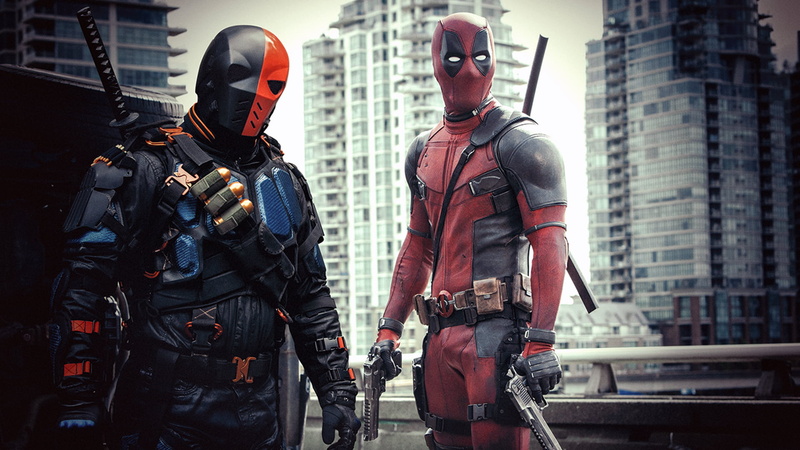 DC Comics, headwear, Deathstroke, safety, occupation, outdoors, built structure, skyscraper, helmet, office building exterior, architecture, 1080P, city