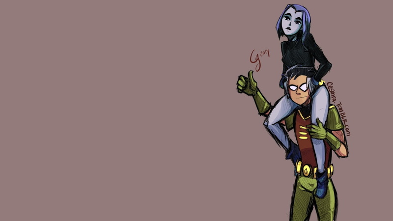 holding, studio shot, cut out, men, indoors, DC Comics, 1080P, clothing, Teen Titans, women, portrait, people, standing, adult, Robin (DC Comics), Raven (DC Comics)