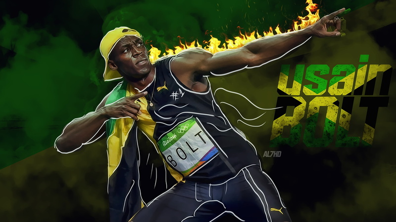 1080P, outdoors, front view, women, adult, clothing, young adult, real people, leisure activity, day, three quarter length, young women, usain bolt, Sports