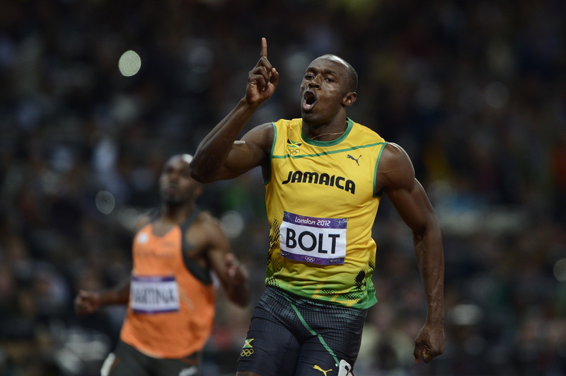 human arm, Sport, arms raised, Running, Olympic stadium, jersey, Jamaica, effort, puma, limb, competition, focus on foreground, s, people, track and field