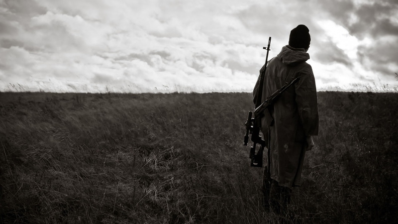 Sky Saw Everything, Небо видело всё, USSR, Russia, monochrome, Dragunov sniper rifle, red, sniper rifle, AK 74, 1080P, SVD, Dragunov, Target rifle