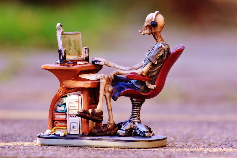 skeleton, selbsthilfegruppe, screen, craft, day, self help, focus on foreground, representation, computer searches, sitting, single object, close-up, nature