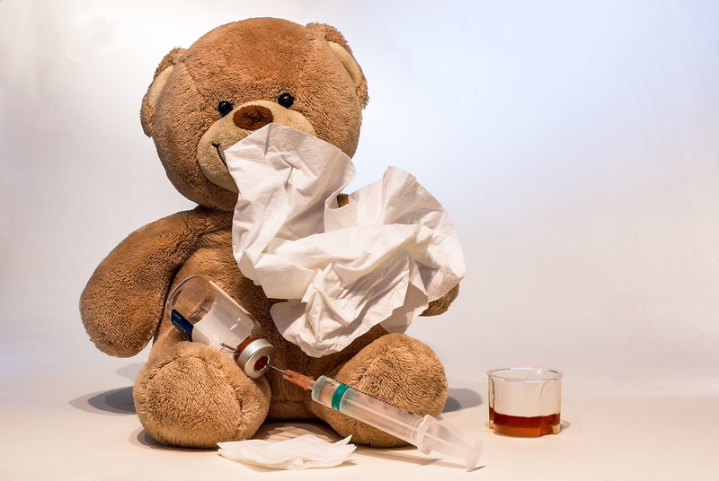 flu, stuffed toy, bless you, medical supplies, recovery, plush, glass ampoule, container, bear, syringe, human representation, indoors, medicine, still life