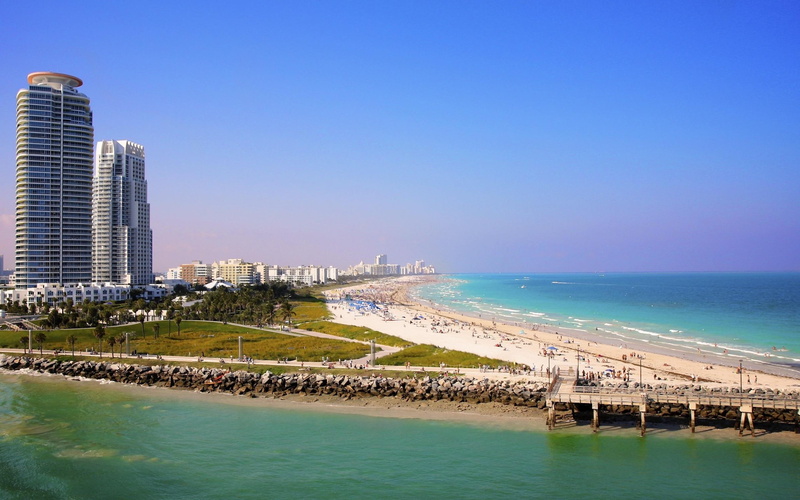 south, beach, beautiful, 3d and abstract, said, 2K, famous, nature, enough, beaches, skyscrapers