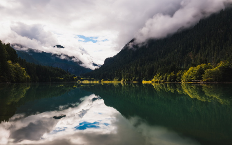 Thing, 35mm, pacific northwest, water, She Said, B+W, clouds, forest, river, Canon EF, reflective, mountain Range, reflection, scenics, outdoors, washington