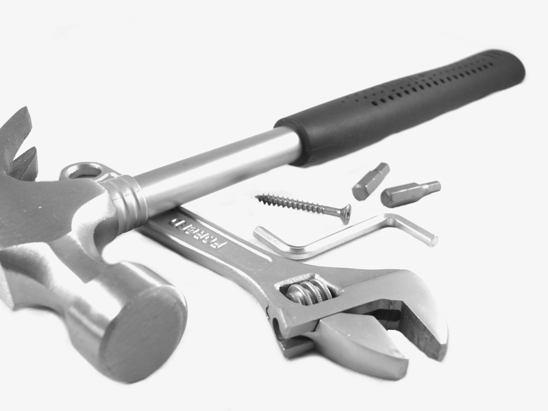 isolated, nail, choice, metal, screw, repairing, hammer, indoors, steel, work Tool, white background, builder, tool, construction, high angle view, studio shot