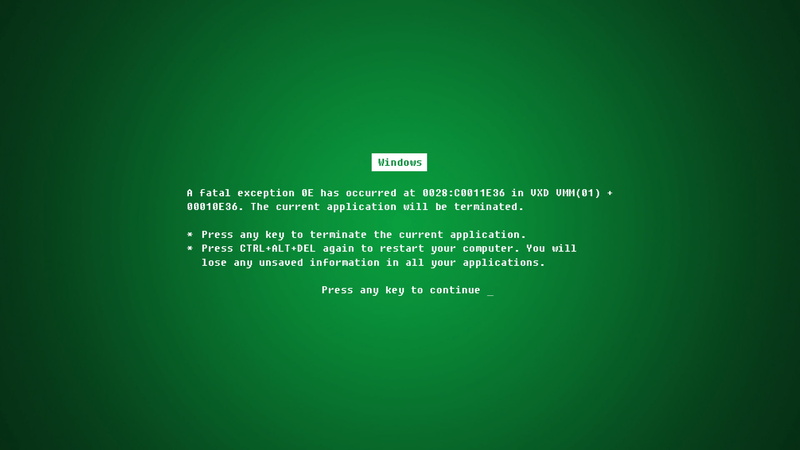 green background, computer, 1080P, Blue Screen of Death, green, text